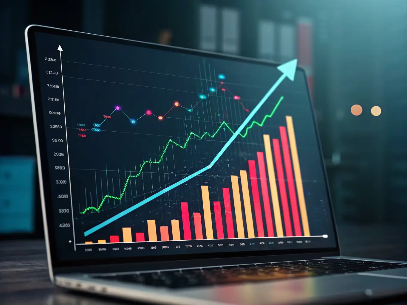 A visually appealing image depicting a graph showing a significant increase in leads generated through AgenWora's advertising efforts. The graph should be clear, concise, and easy to understand, highlighting the positive impact of the services.